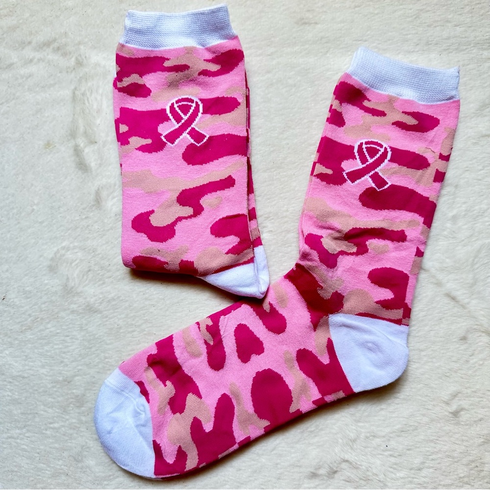 Breast Cancer Support Awareness Socks NWOT
